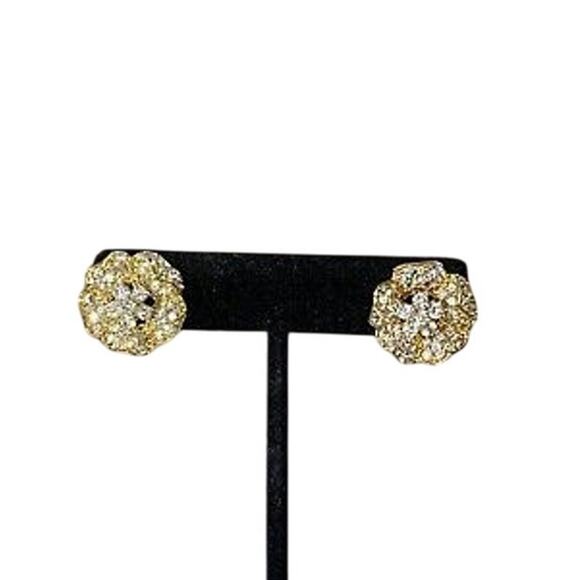 Suzanne Somers Gold Vermeil On Sterling Flower Earrings display picture 1